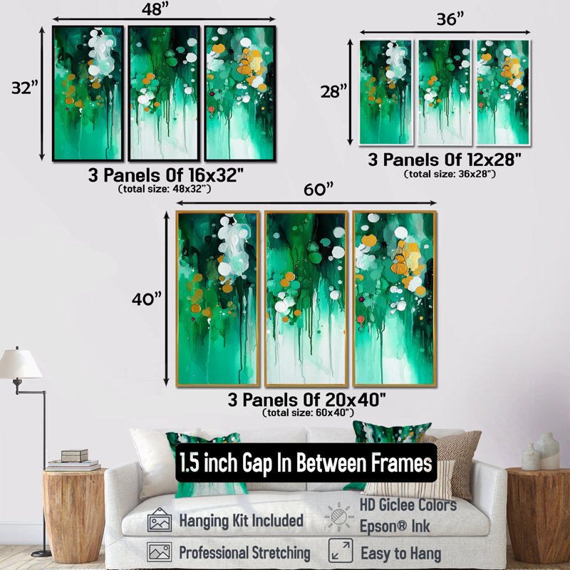 Encre liquide paysage discret III - art mural encre liquide - ensemble de 3, H 40 po x l 60 po, Noir