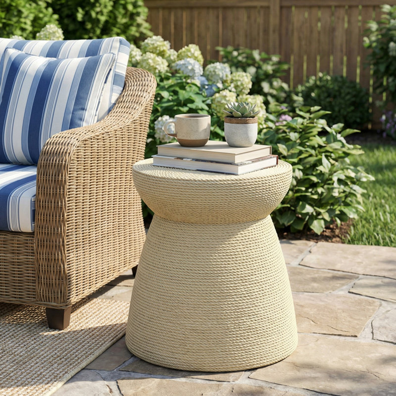 Stone Top End Table