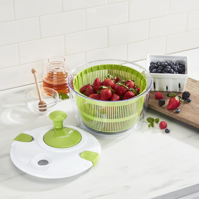 Farberware Pump Salad Spinner with Bowl, 6.6 quart, Green