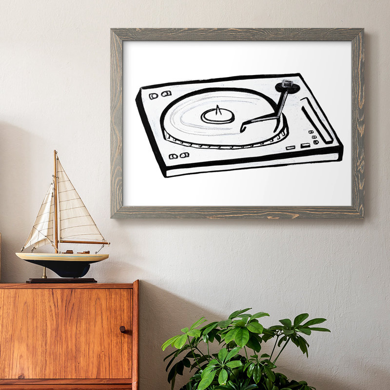 Croquis de vinyle, impression sur toile encadrée, Gris, H 22 po x l 32 po x P 1,5 po