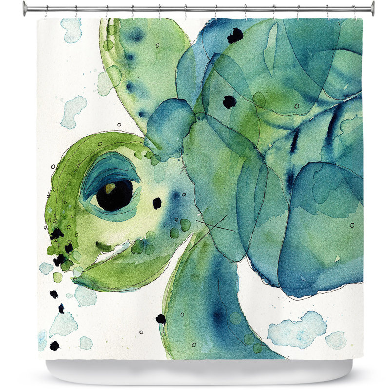 Rideau de douche simple sea turtle Hulsey