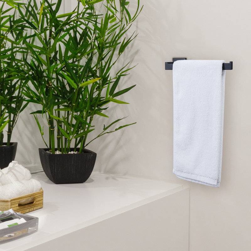 Porte-serviettes noir en acier inoxydable