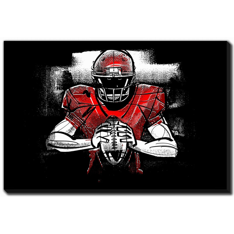 Joueur de football, art mural sur toile, H 38 po x l 60 po
