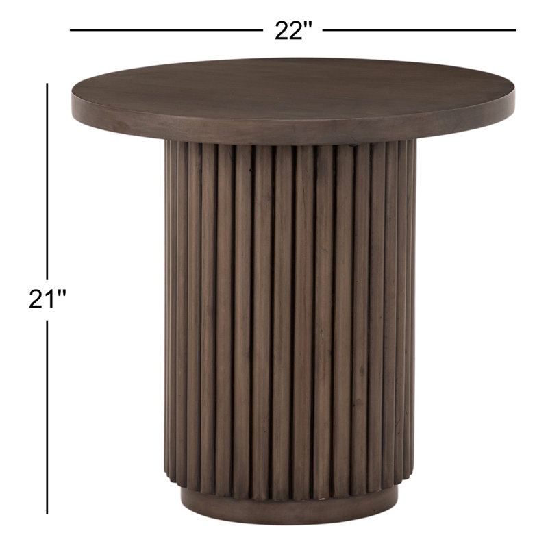 Rutherford Solid Wood End Table, Reclaimed Ashen Brown