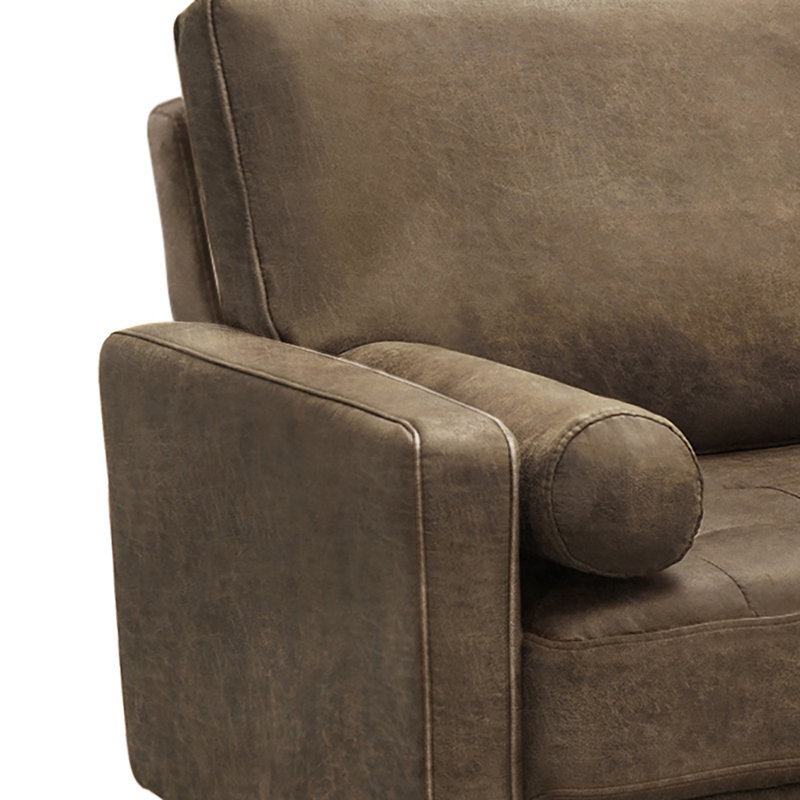 Aisha 70" Faux Leather Loveseat - Vintage Style