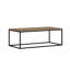Table basse moderne avec structure en métal, finition noyer, 47,2 po x 16,5 po x 23,6 po | 100% panneau de particules enduit de mélamine, épaisseur: 0,7 pouce | Design industriel élégant, parfait pour le salon et les espaces contemporains