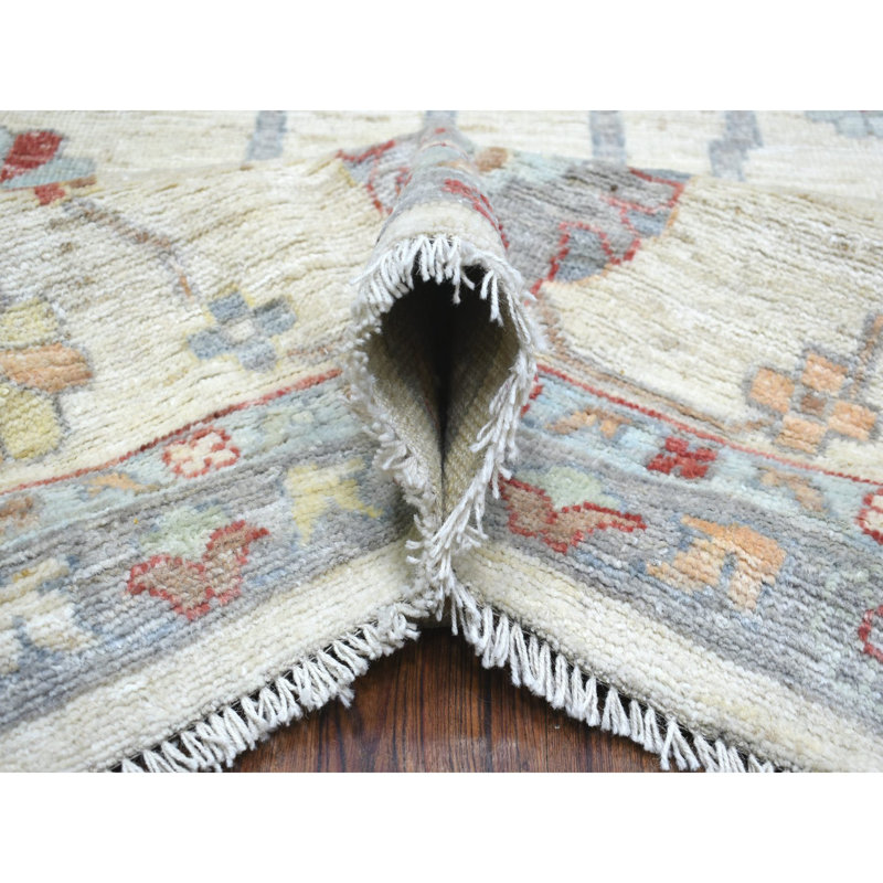 Tapis surdimensionné en laine noué à la main 11 pi 9 po x 15 pi 9 po Angora