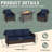 7-Person Outdoor Patio Conversation Rattan Seating Group With Brown 2-In-1 Propane Fire Pit Table and Blue Cushions-1067504745