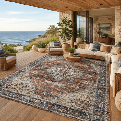 Tapis à motif floral rétro Vintage