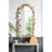 Full Length Arched Mirror With Golden Leaf Details For Living Space Wall Accents Room Interior