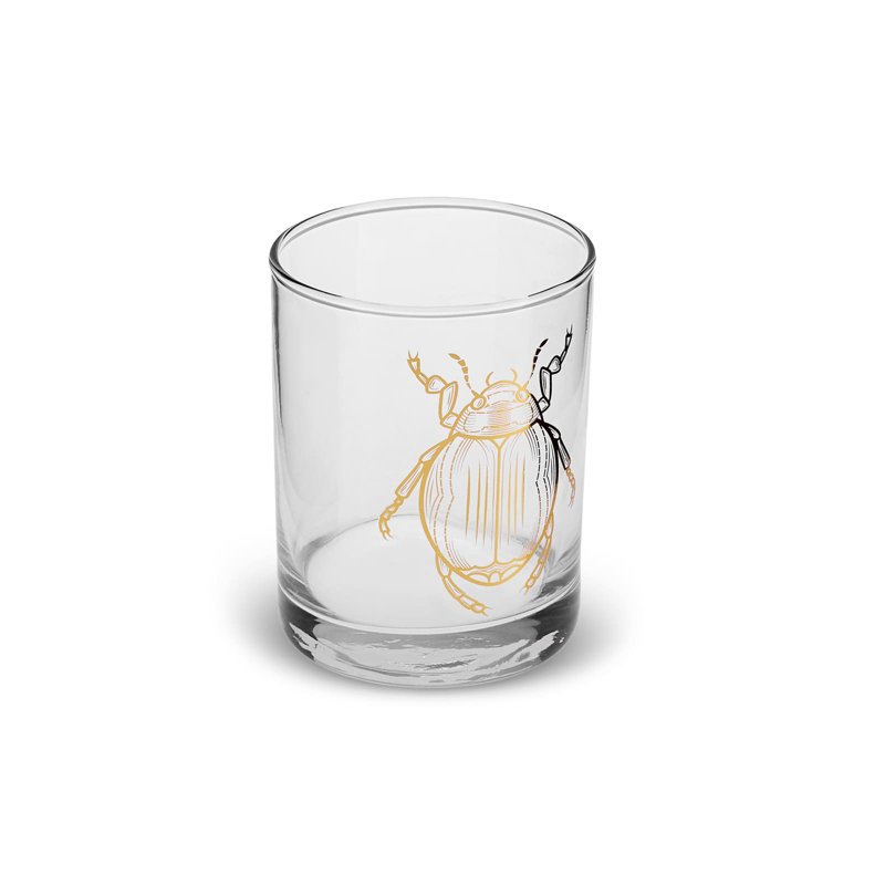Karaca Halloween Bug Glass Tumbler Glass, 380ml, Transparent Gold