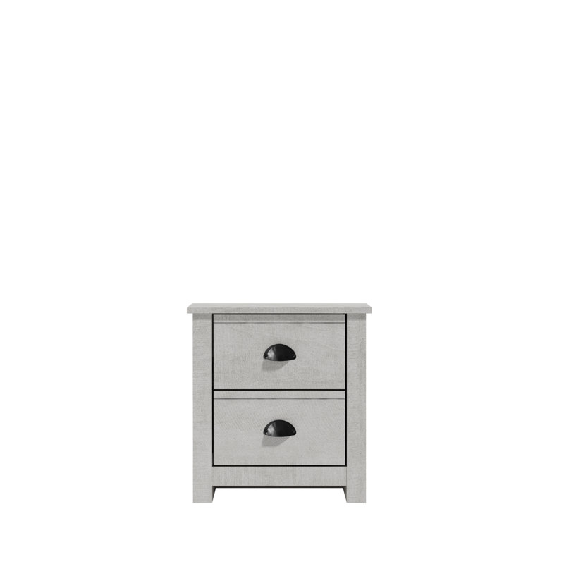 Bhure 20.8" 2 Drawer Nightstand, Beige