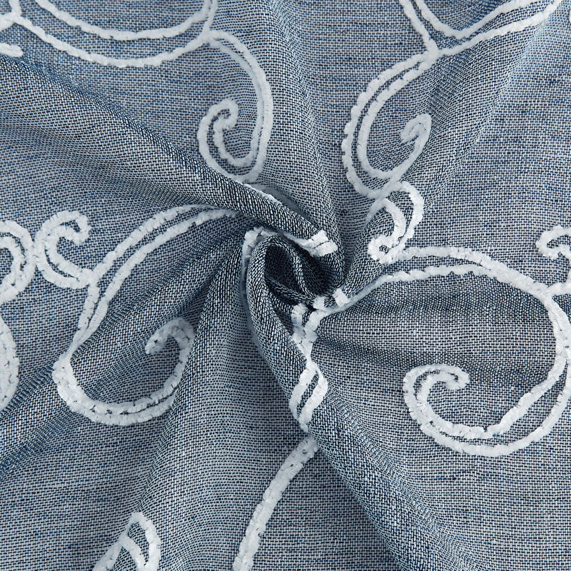 Paire de rideaux semi-transparents en polyester Niyaz, L 76 po x L 84 po, Bleu