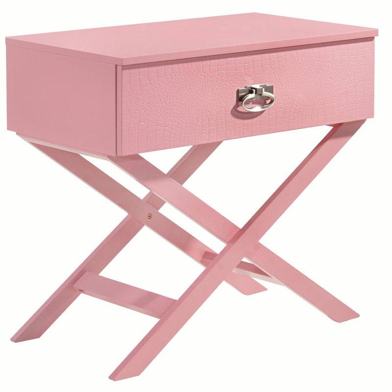 1 - Drawer Nightstand, Pink