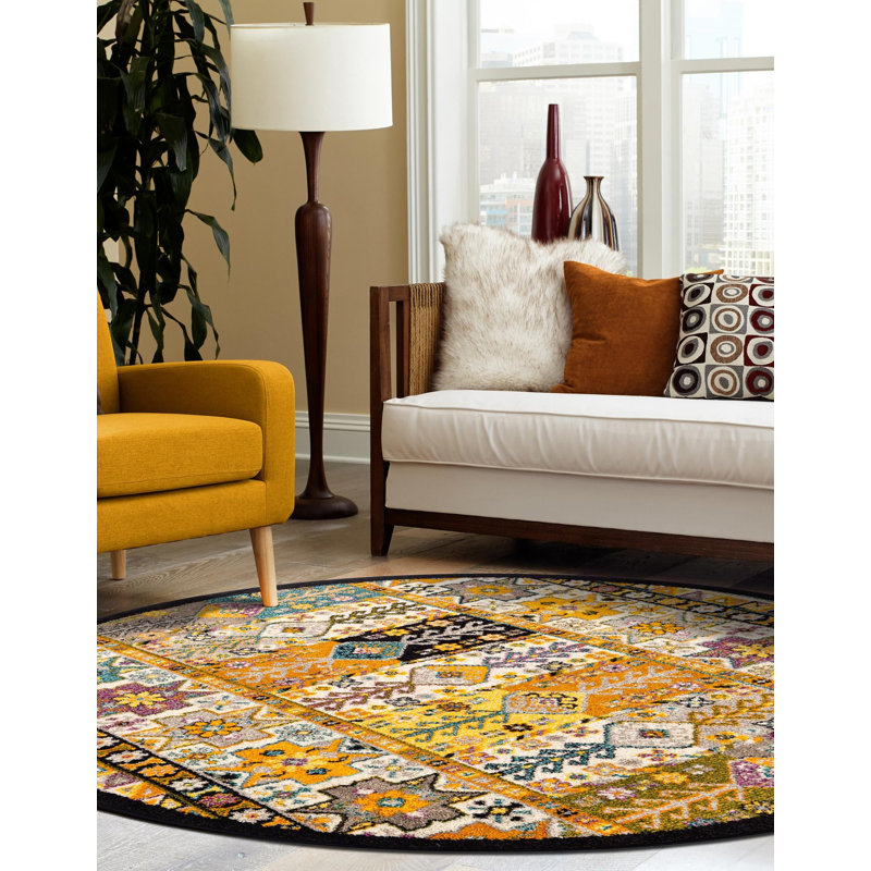 Tapis Brittany Brittany, Brown/Yellow, Round 5'3"