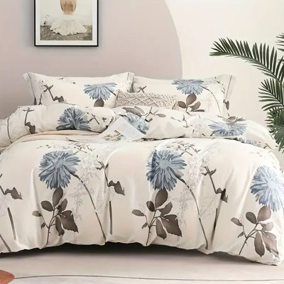 Housse de couette grand lit pour grand lit, tissu doux et respirant semblable au nuage, bords effilochés, tons de faible saturation, teinture pour impression, housse de couleur blanc lait, mélange de coton et de peau, confortable pour le nu