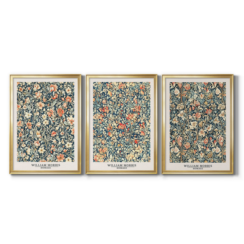 Collection sur toile encadrée personnalisée - 3 pièces, H 19 po x l 27 po, Doré