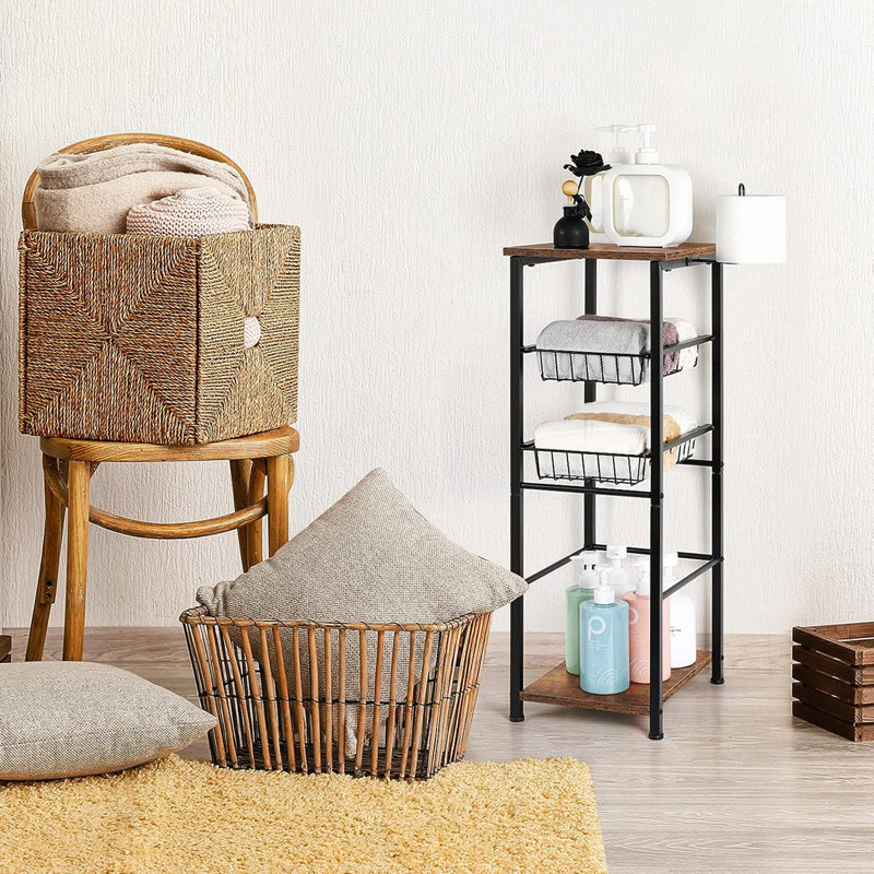Freestanding Bathroom Shelves, Brown