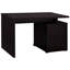 Bureau 2 pièces Cappuccino - Design moderne, grand espace de travail, organisation efficace, réversible, tiroir spacieux et rangements, espace de travail professionnel