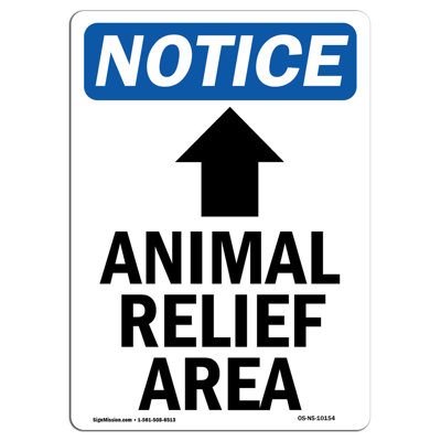 Animal Relief Area Sign with Symbol