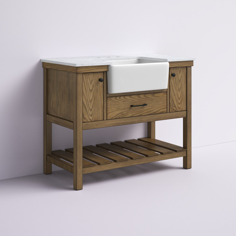 Ensemble de meuble-lavabo simple 42 po Pelaghia, Bois flottant