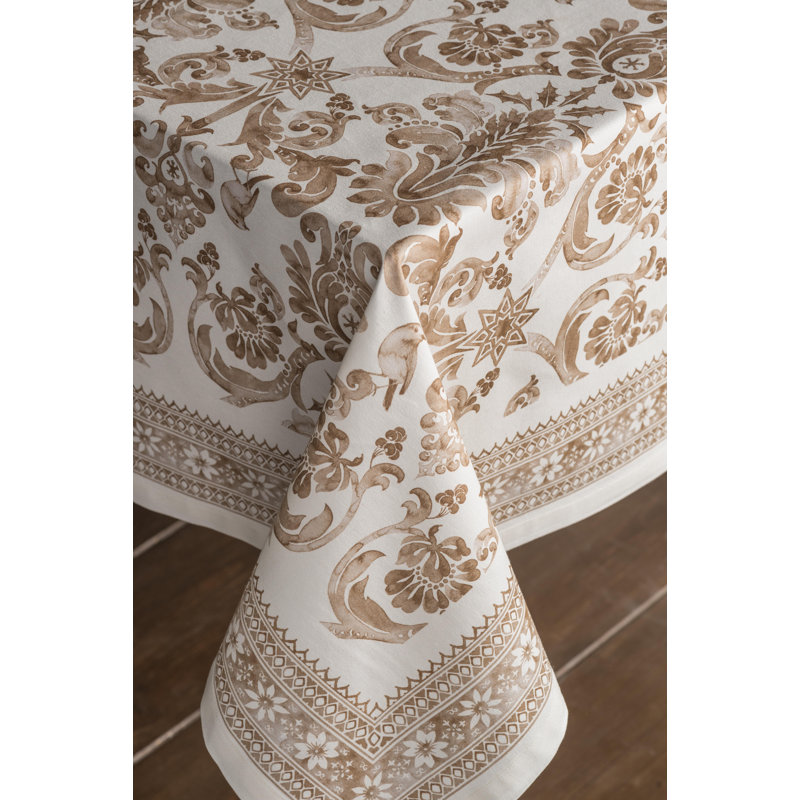 Allure Damask 100% Cotton Tablecloth, 108" L x 60" W