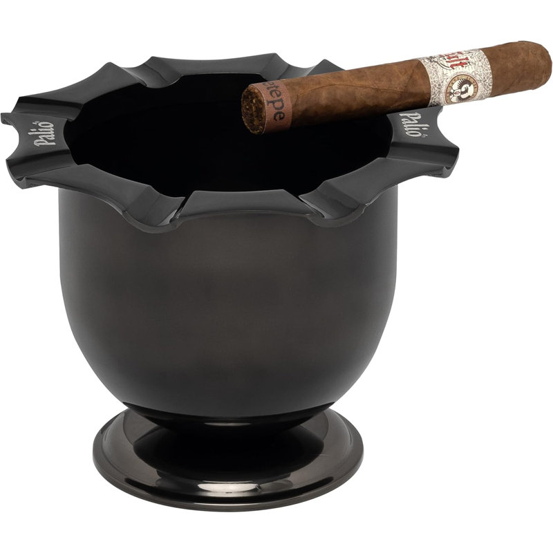 Palió® Tazza ashtray, 8 Stirrups, Stainless Steel, Black, 9" H x 7" W