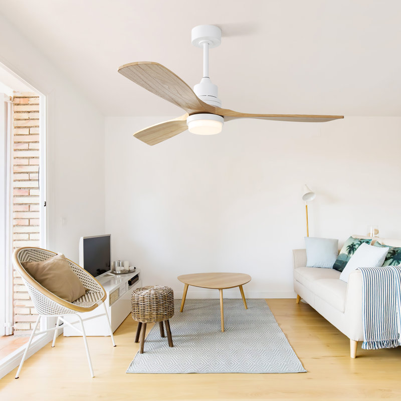 Ventilateur de plafond de 52 pouces avec lumière DEL à intensité variable et télécommande, moteur à courant continu réversible