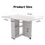 Table de salle à manger pliante à abattants avec 6 roulettes et 2 tablettes de rangement, table compacte pour petits espaces, blanc-573913190