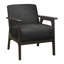 Chaise de salon en bois massif gris foncé avec finition gris antique et tissu texturé pour la chambre, bois d'hévéa-2062338359