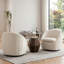 Modern Upholstered Swivel Barrel Accent Chair With Chenille Fabric-647628041