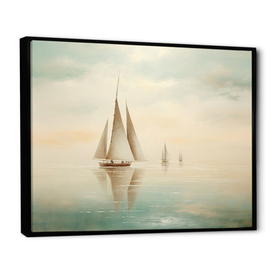 «Beige Boat Minimalisme I», reproduction d'art sur toile