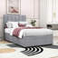 Lit plateforme simple tapissier avec système de rangement-1668682183