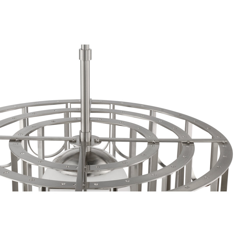 Hialmar 1 - Light Unique/Statement Pendant, 74.67" H x 25" W x 25" D, Nickel