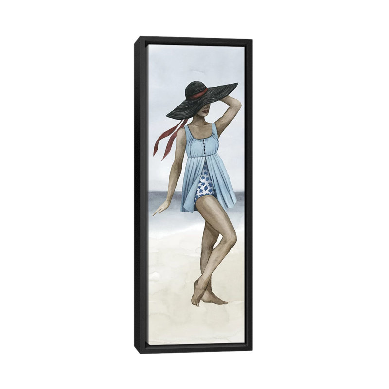 « beach beauté iv », impression sur toile, H 36 po x l 12 po x P 1,5 po, Cadre noir