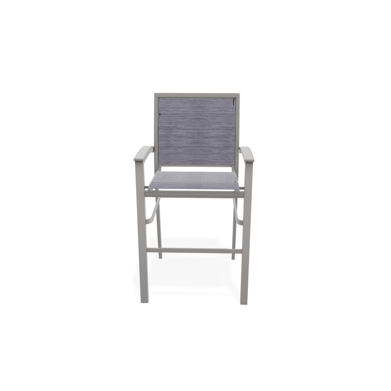 Chaise de café empilable en aluminium Bazza, Gris chaleureux, Brooks