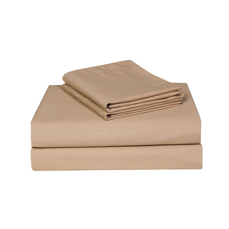 Ensemble de draps 100% coton brun Demi