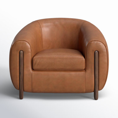 Bruno Genuine Leather Barrel Chair