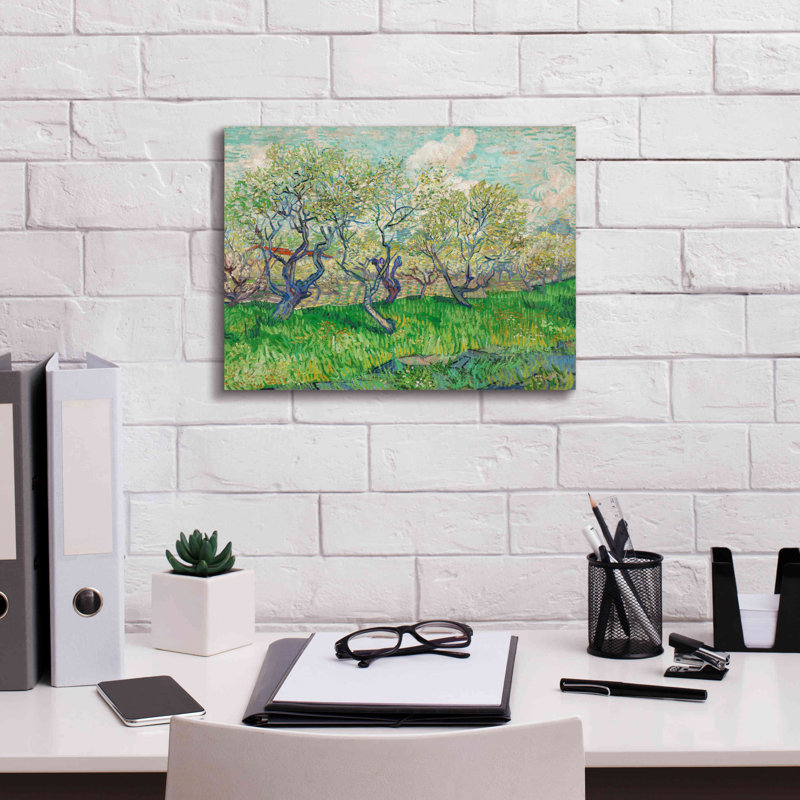 «Orchard in Blossom» par Vincent Van Gogh - reproduction d'art sur toile tendue, H 12 po x l 16 po x P 0,75 po