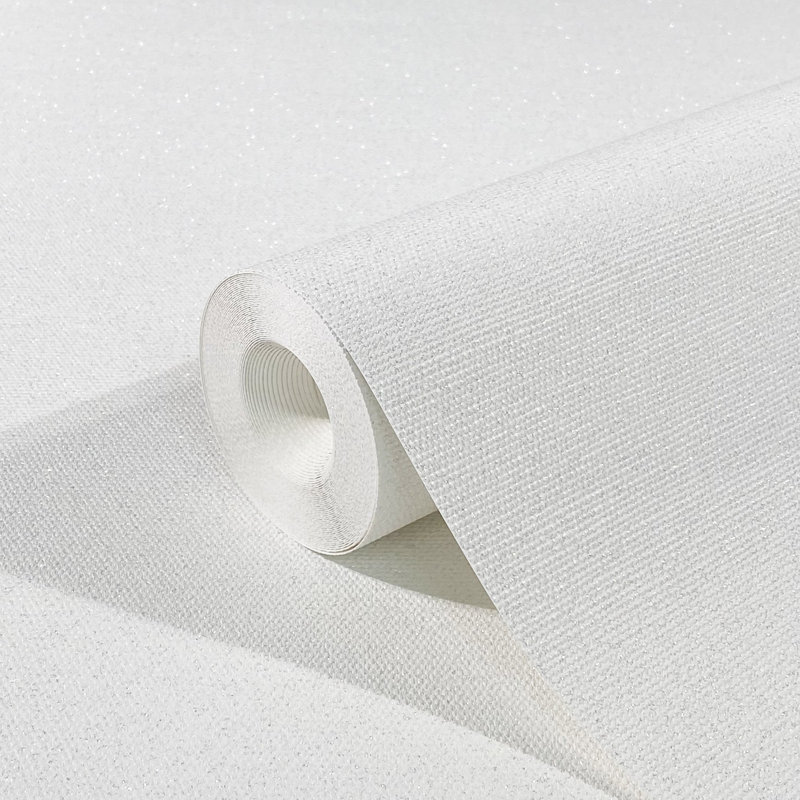 Textures Collection White Texture Glitter Finish Wallpaper Roll