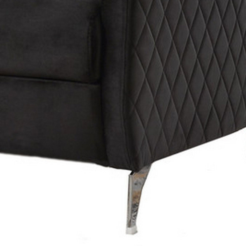 Fauteuil Paislea, Velours noir
