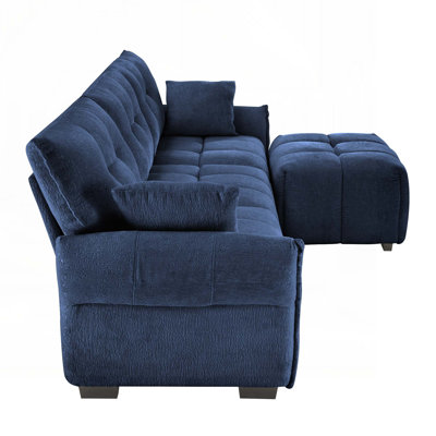 Canapé en tissu d'ameublement avec repose-pieds Chenille