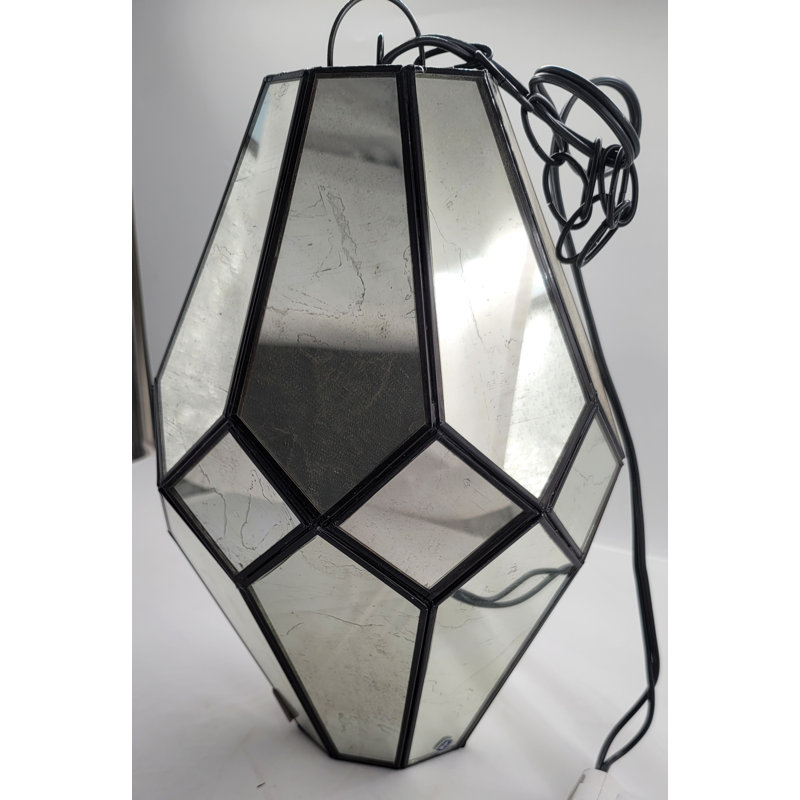 Luminaire suspendu géométrique à 1 lumière avec détails en cristal Deerika