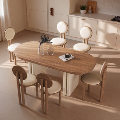 Table ovale en chêne crème French French