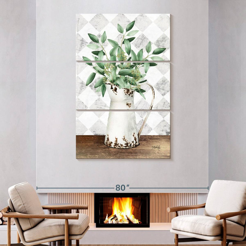 Pichet en eucalyptus, H 74 po x l 48 po