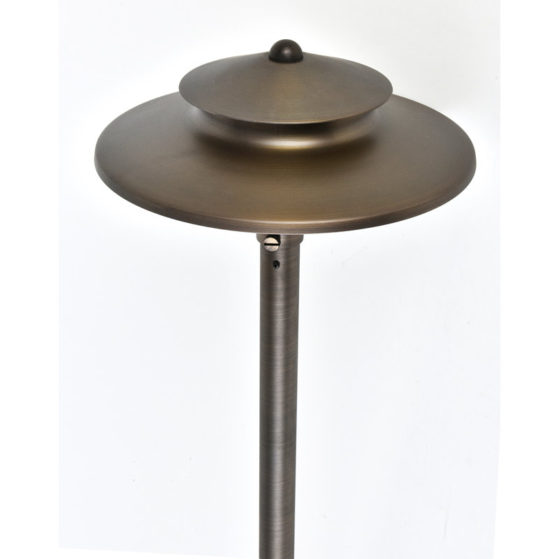 Korene Antique Brass/Black Low Voltage Metal Pathway Light