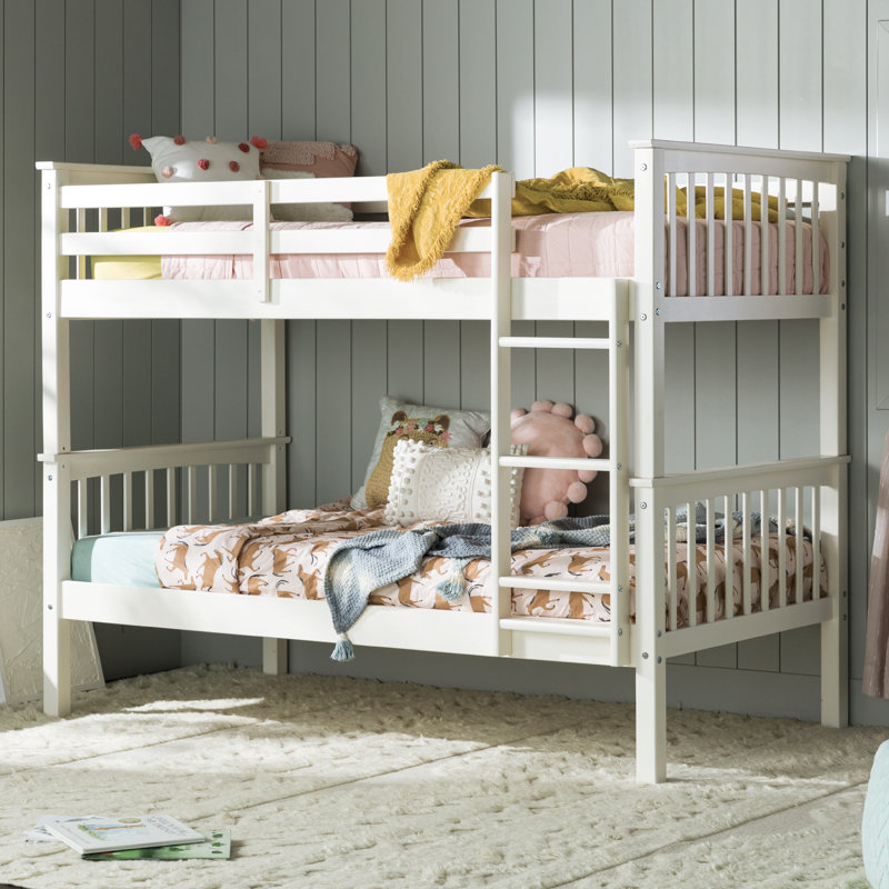 Brinna Kids Twin Over Twin Bunk Bed, Off White