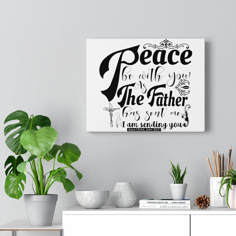 Peace Be With Christian - Wrapped Canvas Print, 28cm H x 36cm W