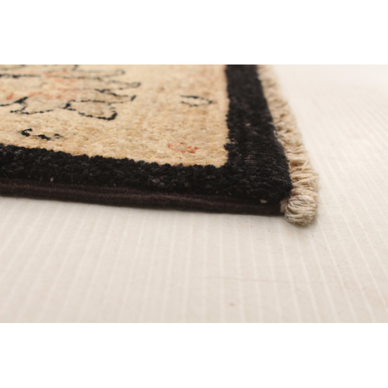 Tapis décoratif en laine de conception unique 4 pi 10 po x 7 pi noué à la main New Age
