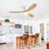 52 Inch Flush Mount Ceiling Fan DC 3 Solid Wood Fan Blade Noiseless Reversible Motor Remote Control With Light